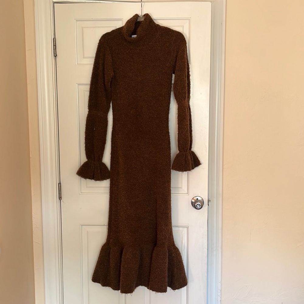 Something Navy brown sweater dress xs